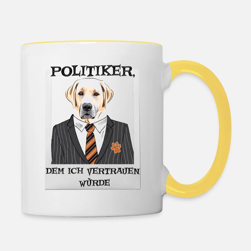Dem Ich Vertrauen Würde Geschenk - Tasse zweifarbig - Weiß/Gelb