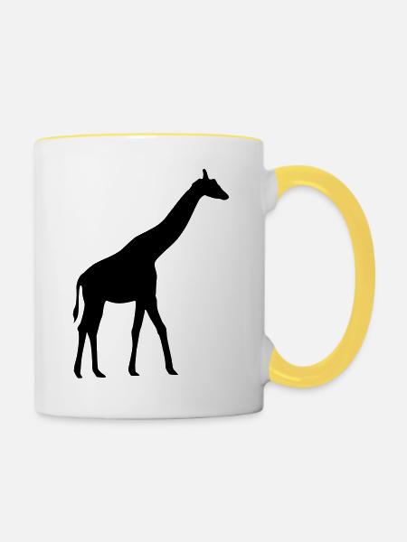 Giraffe - Tasse zweifarbig - Weiß/Gelb