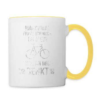 Bike saying Funny Hobby Gift driving - Contrasting Mug - white/yellow - Right