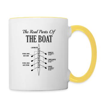 Ruderboot Rudern Kayak Drachenboot Kanu Kanute - Tasse zweifarbig - Weiß/Gelb - Rechts