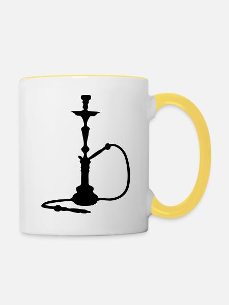 Shisha - Tasse zweifarbig - Weiß/Gelb