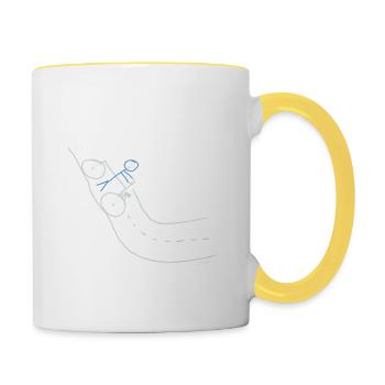 VTT, vélo Hobby VTT - Mug contrasté - blanc/jaune - Droite
