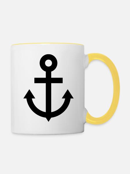 anchor - Tasse zweifarbig - Weiß/Gelb