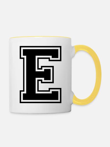 e - Tasse zweifarbig - Weiß/Gelb