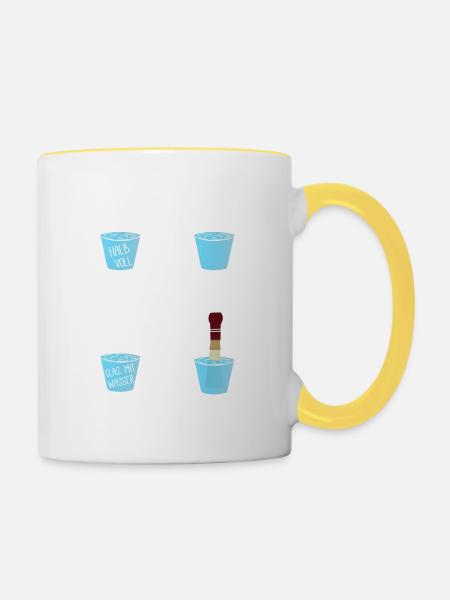 Wasserglas groß_Fagott - Tasse zweifarbig - Weiß/Gelb