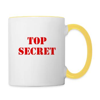 Top Secret - Tasse zweifarbig - Weiß/Gelb - Rechts
