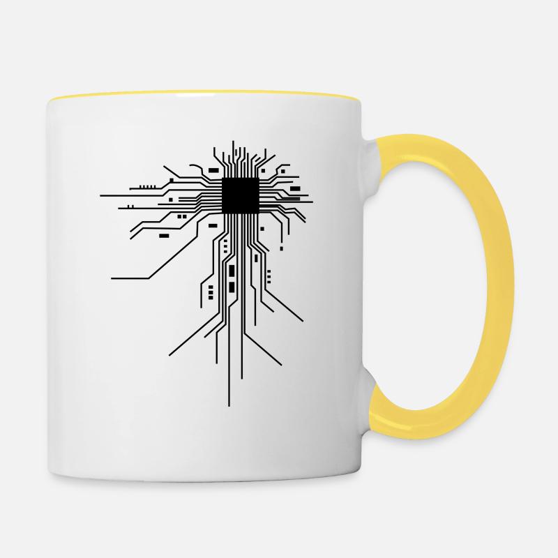 CPU processor - Contrasting Mug - white/yellow