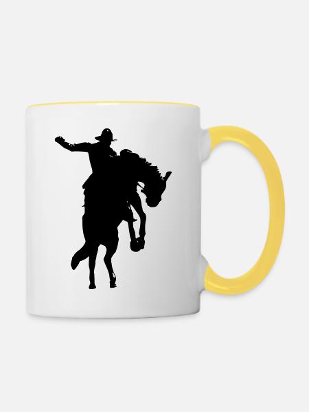 cowboy - Tasse zweifarbig - Weiß/Gelb