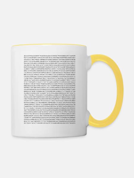 Pi - Tasse zweifarbig - Weiß/Gelb