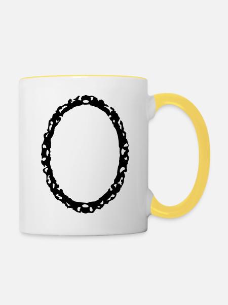 frame1_vec_1de - Tasse zweifarbig - Weiß/Gelb