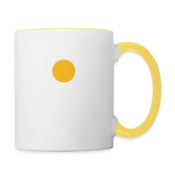 spray drop graffiti stamp fried egg food lec - Contrasting Mug - white/yellow - Right
