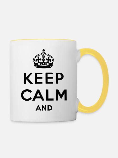 Keep calm and ... - Tasse zweifarbig - Weiß/Gelb