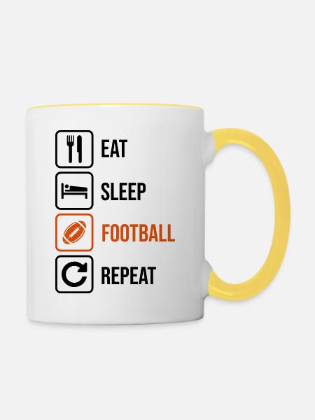 American football - Contrasting Mug - white/yellow