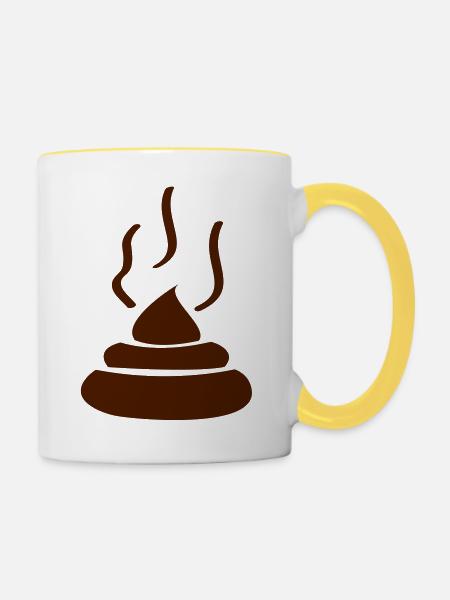 kacke - Tasse zweifarbig - Weiß/Gelb