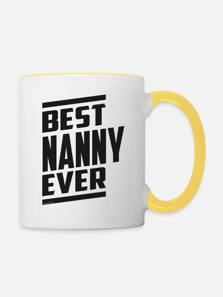 Beste Kindermädchen aller Zeiten - Tasse zweifarbig - Weiß/Gelb