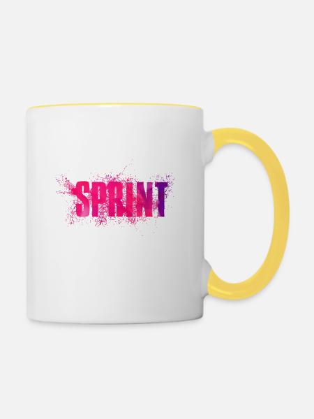 Sprint - Tasse zweifarbig - Weiß/Gelb