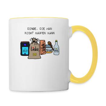 Unbezahlbar - Tasse zweifarbig - Weiß/Gelb - Rechts