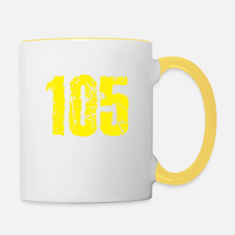 105 / hunderffff - Mug contrasté - blanc/jaune