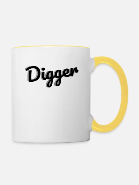 Digger - Tasse zweifarbig - Weiß/Gelb