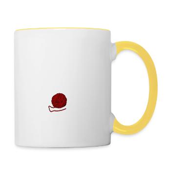Viens quoi la laine - Mug contrasté - blanc/jaune - Droite