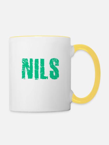Nils - Tasse zweifarbig - Weiß/Gelb