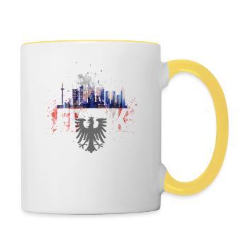 Frankfurt 069 Original - Tasse zweifarbig - Weiß/Gelb - Rechts