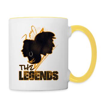 The Legends-Bonnie und Clyde-Valentinstag - Tasse zweifarbig - Weiß/Gelb - Rechts