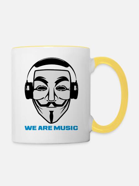 WIR SIND MUSIK - Tasse zweifarbig - Weiß/Gelb