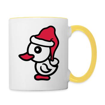 Noël Noël Père Noël Salutations d'hiver - Mug contrasté - blanc/jaune - Droite