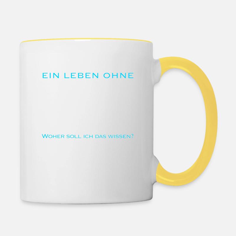 Schlagzeug Trommel Geschenk Splash-Becken Drum - Tasse zweifarbig - Weiß/Gelb