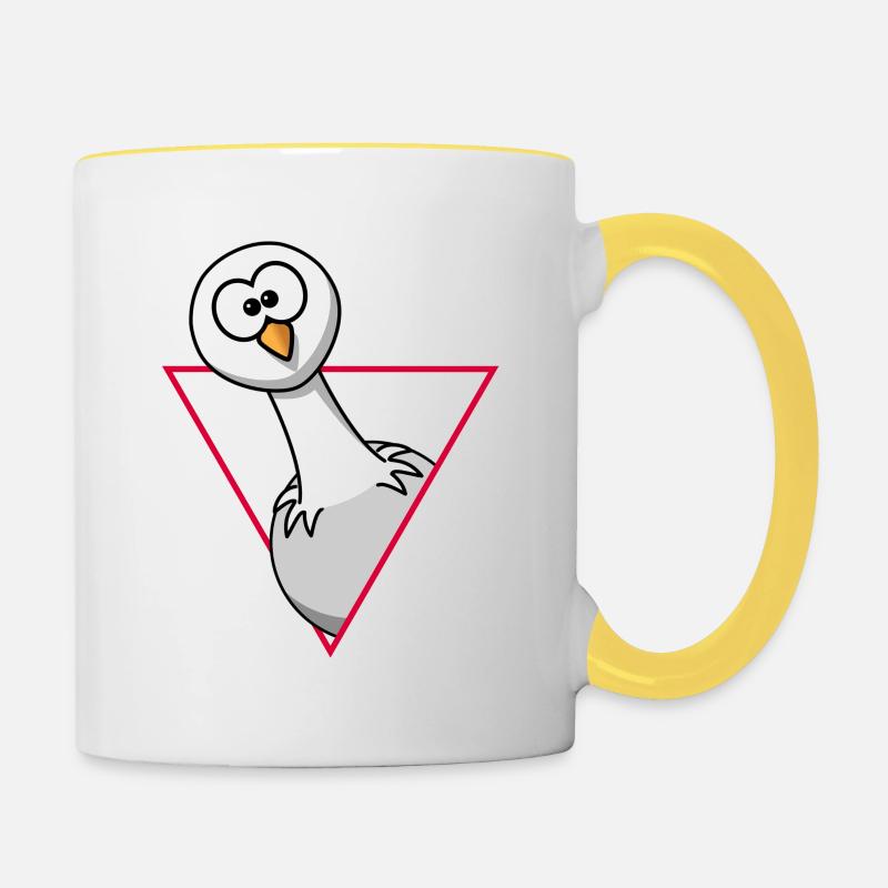 Moin I Moin Moin I Leuchturm I Geschenk I Küste - Tasse zweifarbig - Weiß/Gelb