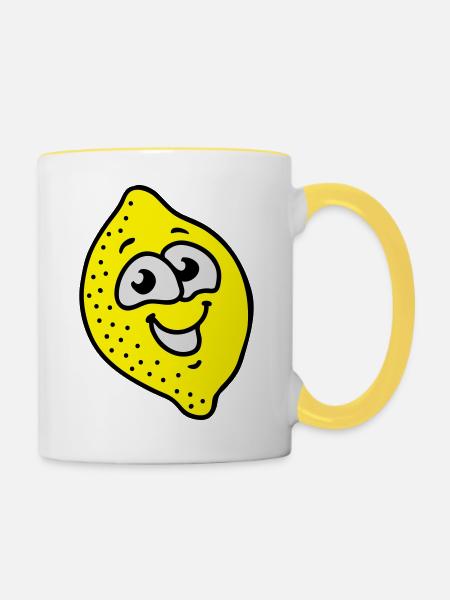 Zitrone 3 - Tasse zweifarbig - Weiß/Gelb