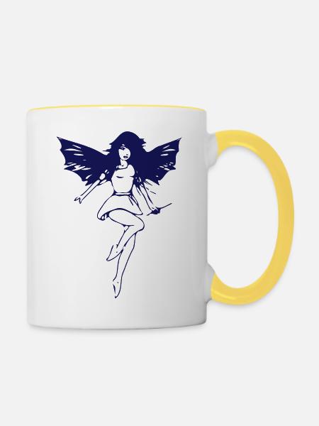 elfe - Tasse zweifarbig - Weiß/Gelb