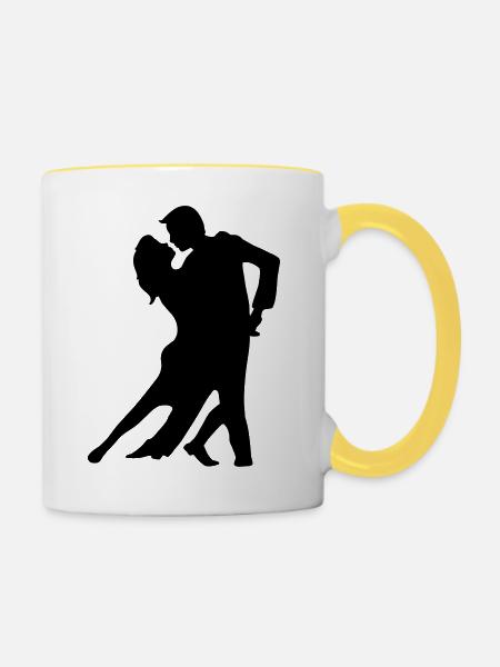 tanzpaar - Tasse zweifarbig - Weiß/Gelb