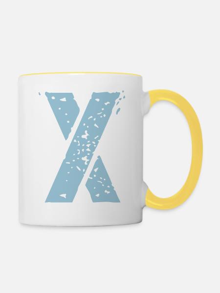 X Mark - Tasse zweifarbig - Weiß/Gelb