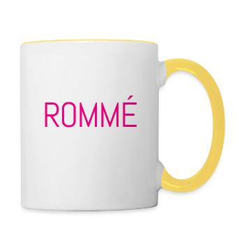 Rommè Rommee Gift double head Rummikub Rummy - Contrasting Mug - white/yellow - Right