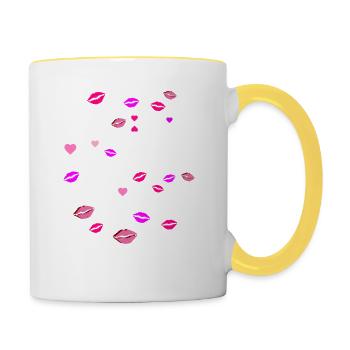 Enterrement de vie de garçon - Mug contrasté - blanc/jaune - Droite