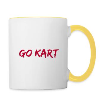 Go Kart Karting Course Go Kards cadeau GoKart de course - Mug contrasté - blanc/jaune - Droite