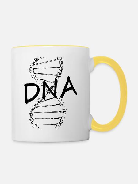Biker DNA - Tasse zweifarbig - Weiß/Gelb