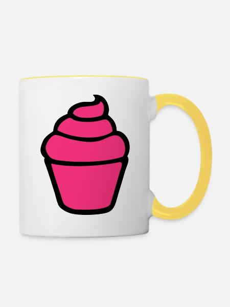 cupcake - Tasse zweifarbig - Weiß/Gelb