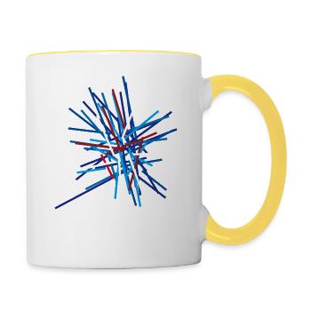 abstrakt - Tasse zweifarbig - Weiß/Gelb - Rechts