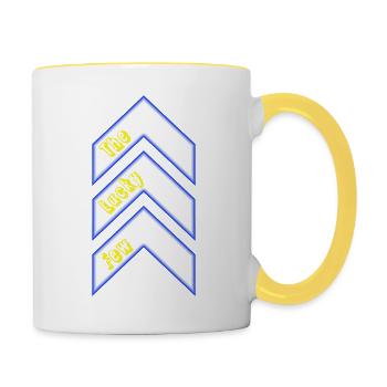Les chanceux - syndrome de Down - Mug contrasté - blanc/jaune - Droite