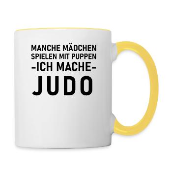 Judo - Tasse zweifarbig - Weiß/Gelb - Rechts