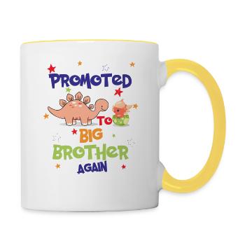 Promu à nouveau grand frère - Mug contrasté - blanc/jaune - Droite