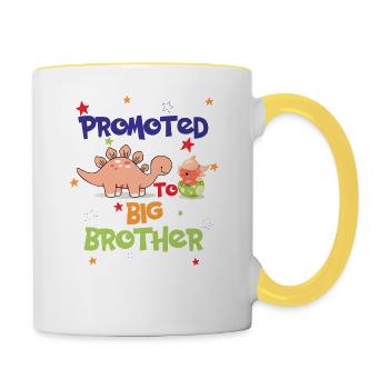 Promu grand frère - Mug contrasté - blanc/jaune - Droite