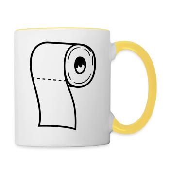 roll toilet paper toilet paper toilet toilet toilet b - Contrasting Mug - white/yellow - Right