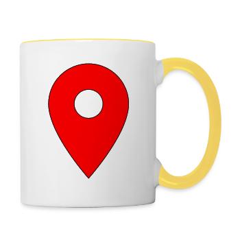 I'm here - Tasse zweifarbig - Weiß/Gelb - Rechts