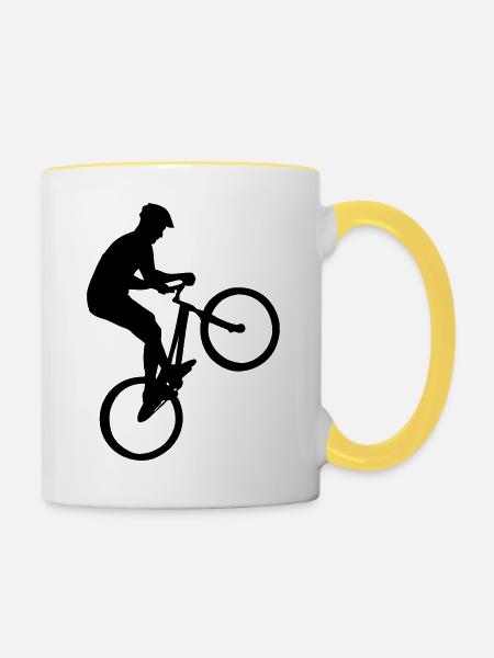 Biking - Trial - Tasse zweifarbig - Weiß/Gelb