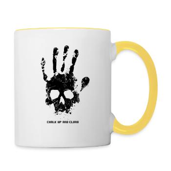 Bloc de crâne d'escalade - Mug contrasté - blanc/jaune - Droite