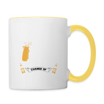 Golfing With A Chance Of Drinking - Contrasting Mug - white/yellow - Right